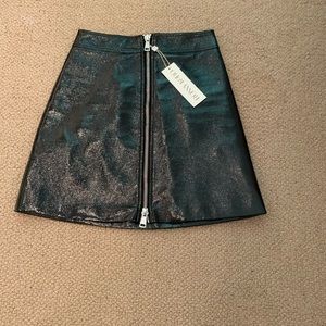 Black patent skirt